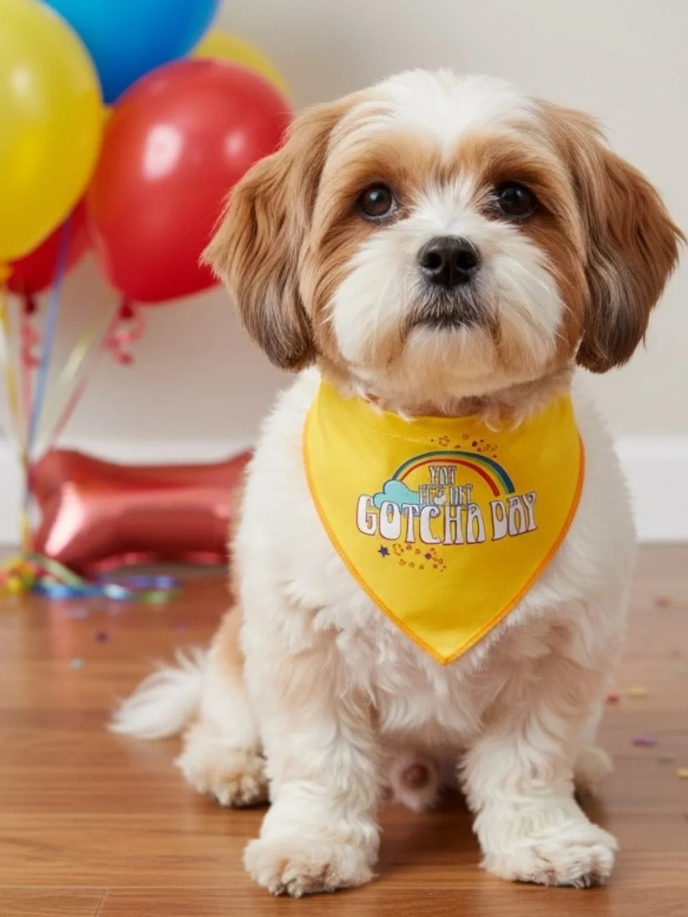 Gotcha Day Special Day Reversible Small Dog Collar Rainbow Bandana XS/S